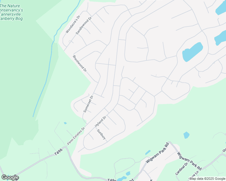 map of restaurants, bars, coffee shops, grocery stores, and more near 119 Penn Estates Drive in East Stroudsburg