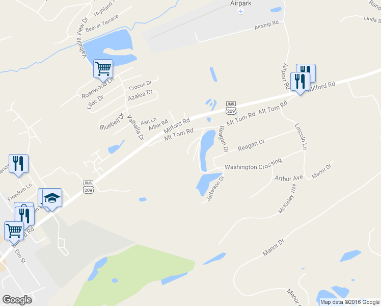 map of restaurants, bars, coffee shops, grocery stores, and more near 103 Harding Court in East Stroudsburg
