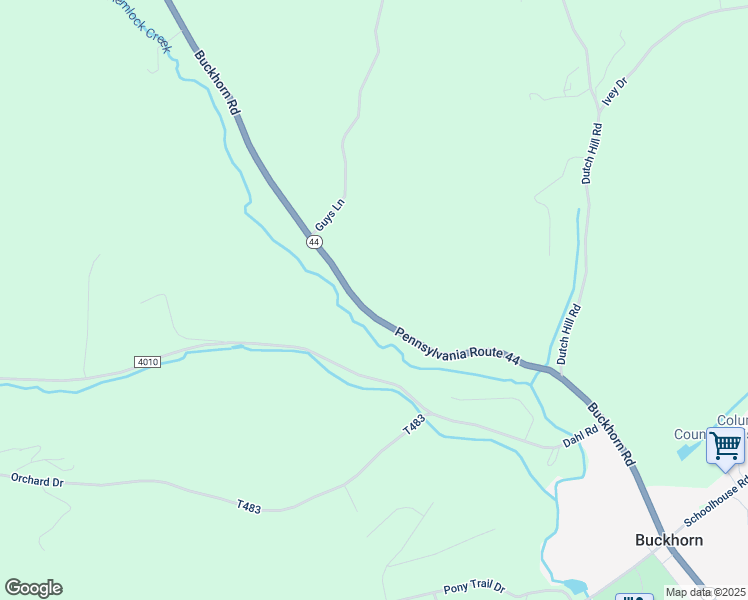 map of restaurants, bars, coffee shops, grocery stores, and more near 107-189 Highway 44 in Bloomsburg