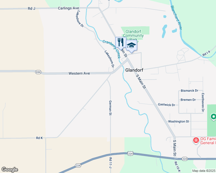 map of restaurants, bars, coffee shops, grocery stores, and more near 135 German Street in Ottawa