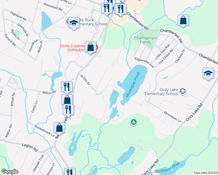 map of restaurants, bars, coffee shops, grocery stores, and more near 10 East Elro Drive in Jefferson