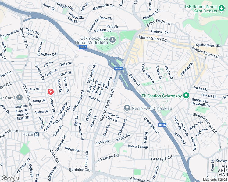 map of restaurants, bars, coffee shops, grocery stores, and more near Hamza Yerlikaya Bulvarı in Ümraniye