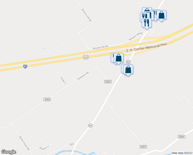 map of restaurants, bars, coffee shops, grocery stores, and more near 954 Dotterers Road in Mill Hall