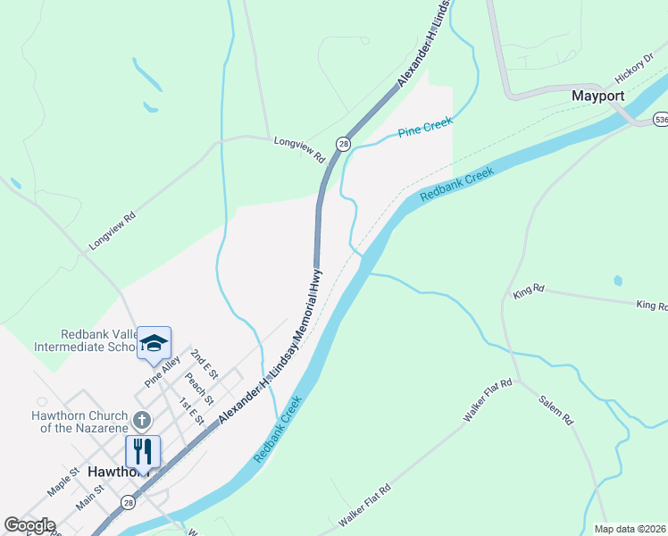 map of restaurants, bars, coffee shops, grocery stores, and more near 4439 Brookville Street in Hawthorn