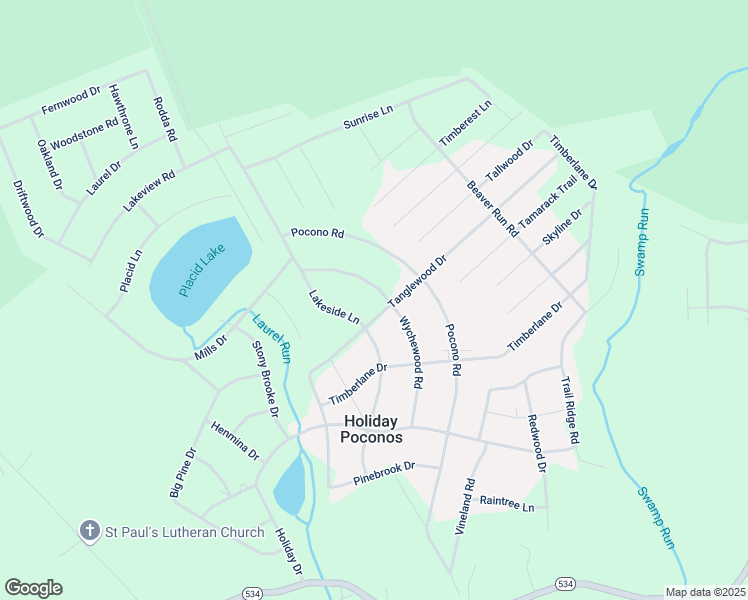 map of restaurants, bars, coffee shops, grocery stores, and more near Wychewood Road in Albrightsville
