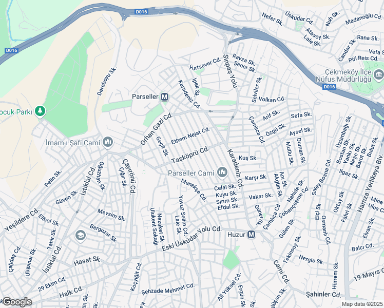 map of restaurants, bars, coffee shops, grocery stores, and more near Taşköprü Caddesi in Ümraniye