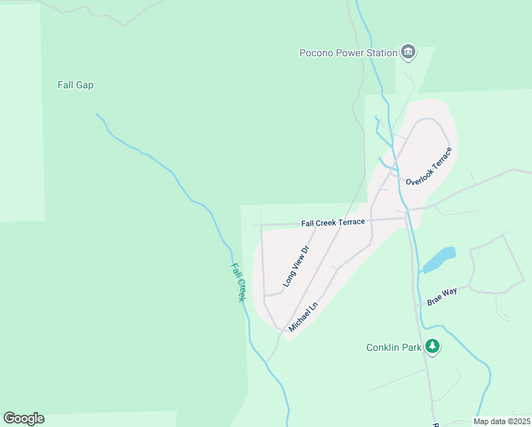 map of restaurants, bars, coffee shops, grocery stores, and more near 301 Fall Creek Terrace in Stroudsburg