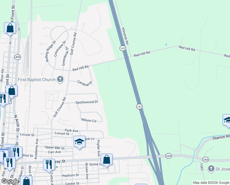 map of restaurants, bars, coffee shops, grocery stores, and more near in Milton