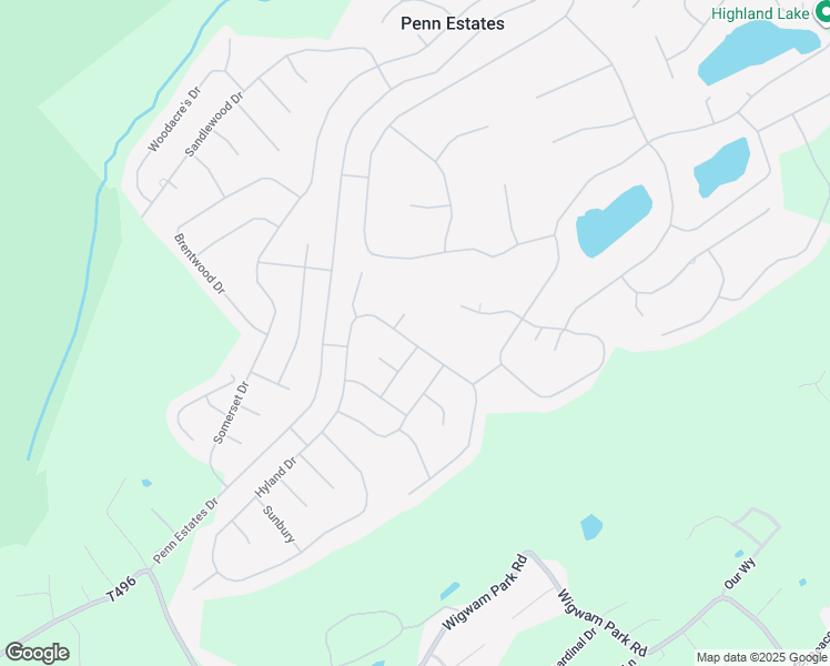 map of restaurants, bars, coffee shops, grocery stores, and more near 385 Hyland Drive in East Stroudsburg