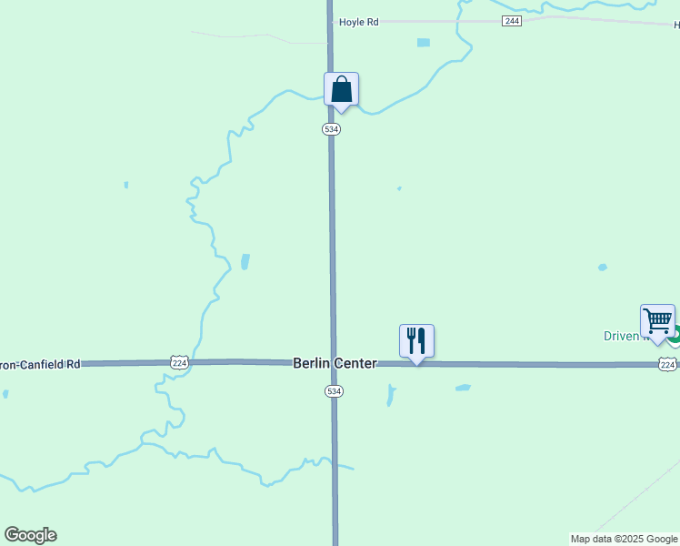 map of restaurants, bars, coffee shops, grocery stores, and more near 6223 South Pricetown Road in Berlin Center