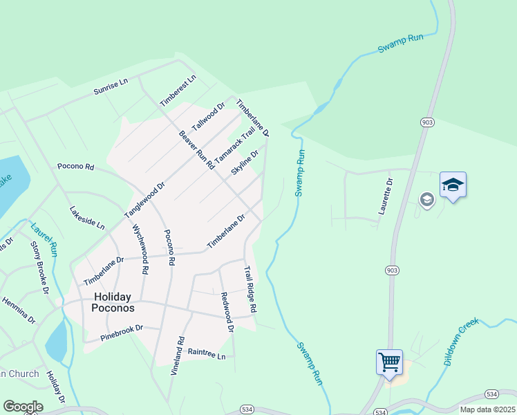 map of restaurants, bars, coffee shops, grocery stores, and more near Beaver Run Road in ALBRIGHTSVLLE