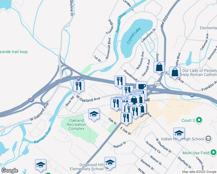 map of restaurants, bars, coffee shops, grocery stores, and more near 23 Barbara Lane in Oakland