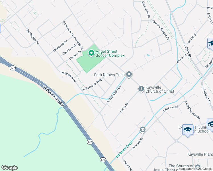 map of restaurants, bars, coffee shops, grocery stores, and more near 448 Fountain Crest Way in Kaysville