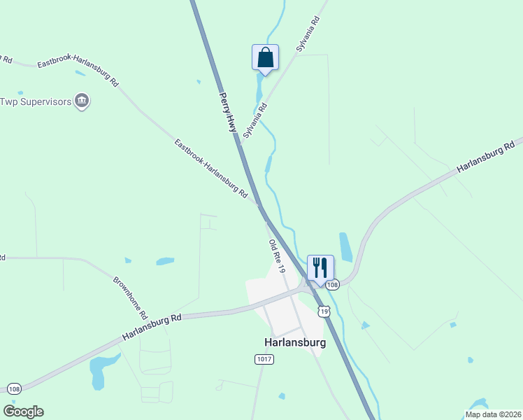 map of restaurants, bars, coffee shops, grocery stores, and more near 3500 Perry Highway in Slippery Rock