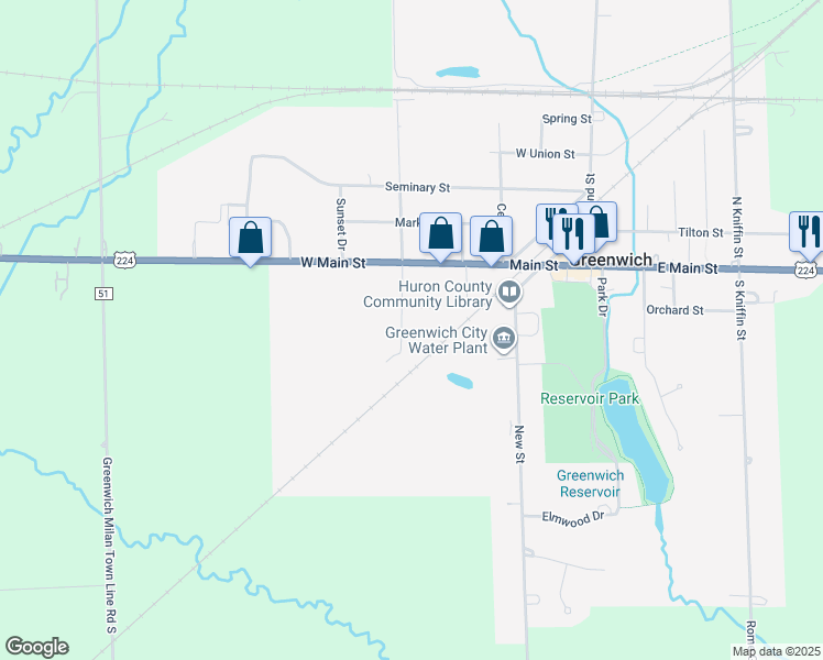 map of restaurants, bars, coffee shops, grocery stores, and more near 17 South Pleasant Street in Greenwich