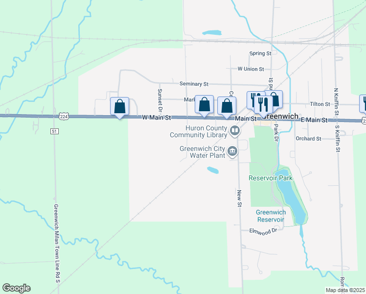 map of restaurants, bars, coffee shops, grocery stores, and more near 17 South Pleasant Street in Greenwich