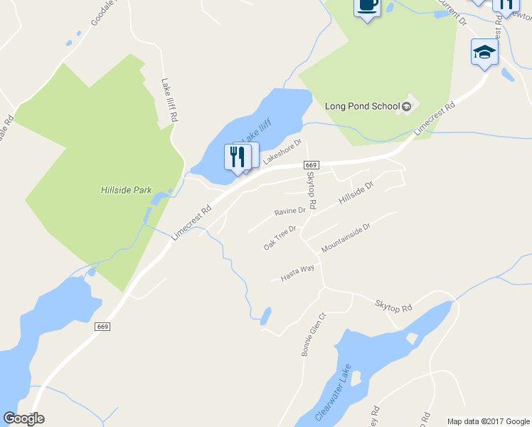 map of restaurants, bars, coffee shops, grocery stores, and more near 14 Ravine Drive in Newton