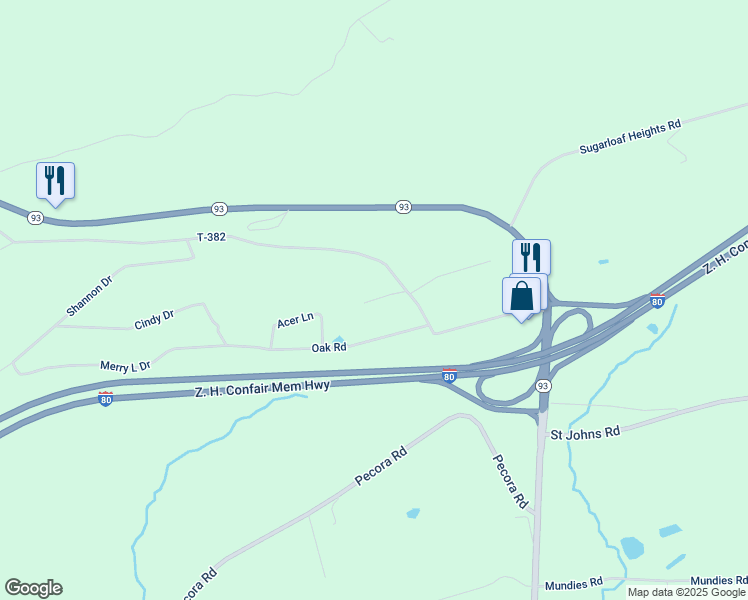 map of restaurants, bars, coffee shops, grocery stores, and more near Acer Lane in Drums
