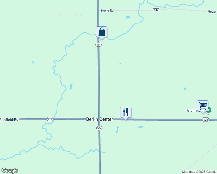 map of restaurants, bars, coffee shops, grocery stores, and more near 6223 South Pricetown Road in Berlin Center