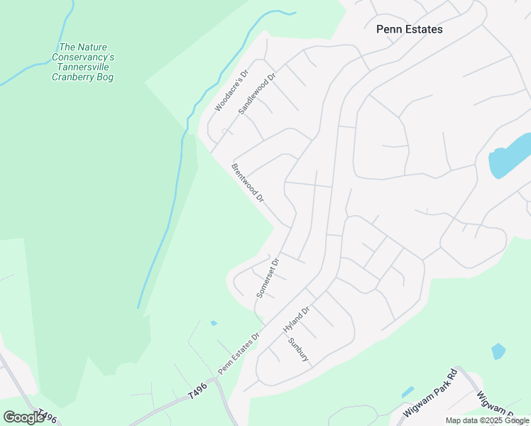 map of restaurants, bars, coffee shops, grocery stores, and more near 1219 Brentwood Drive in East Stroudsburg