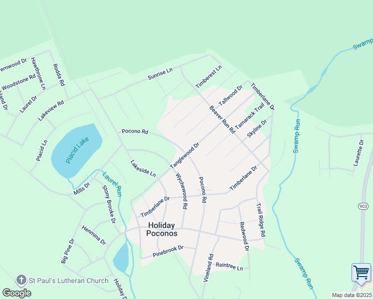 map of restaurants, bars, coffee shops, grocery stores, and more near 103 Tanglewood Drive in Albrightsville