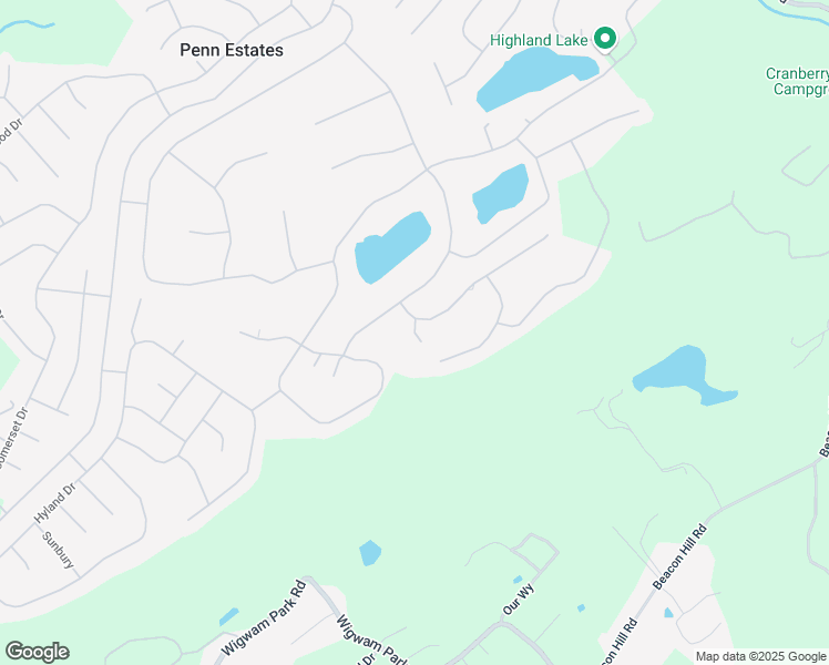 map of restaurants, bars, coffee shops, grocery stores, and more near Warren Court in East Stroudsburg