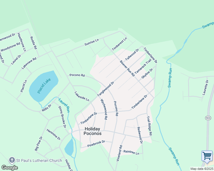 map of restaurants, bars, coffee shops, grocery stores, and more near 103 Tanglewood Drive in Albrightsville