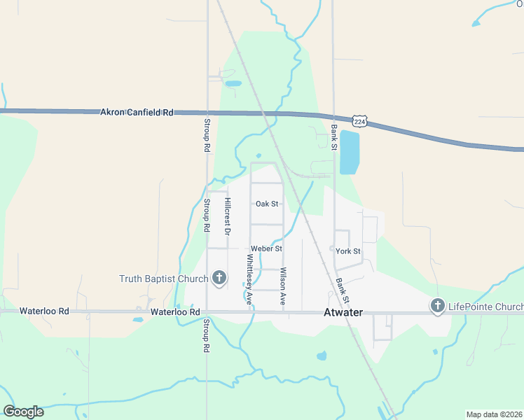 map of restaurants, bars, coffee shops, grocery stores, and more near 6209 Washington Street in Atwater