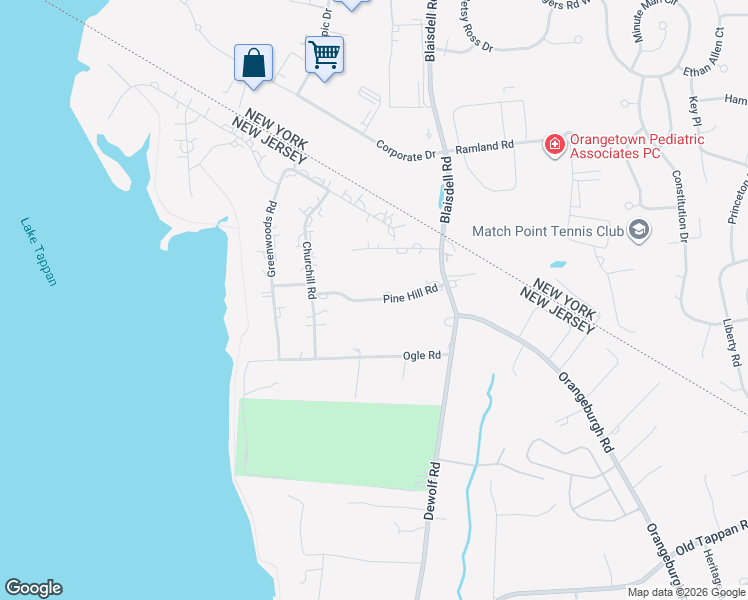 map of restaurants, bars, coffee shops, grocery stores, and more near 27 Pine Hill Road in Old Tappan