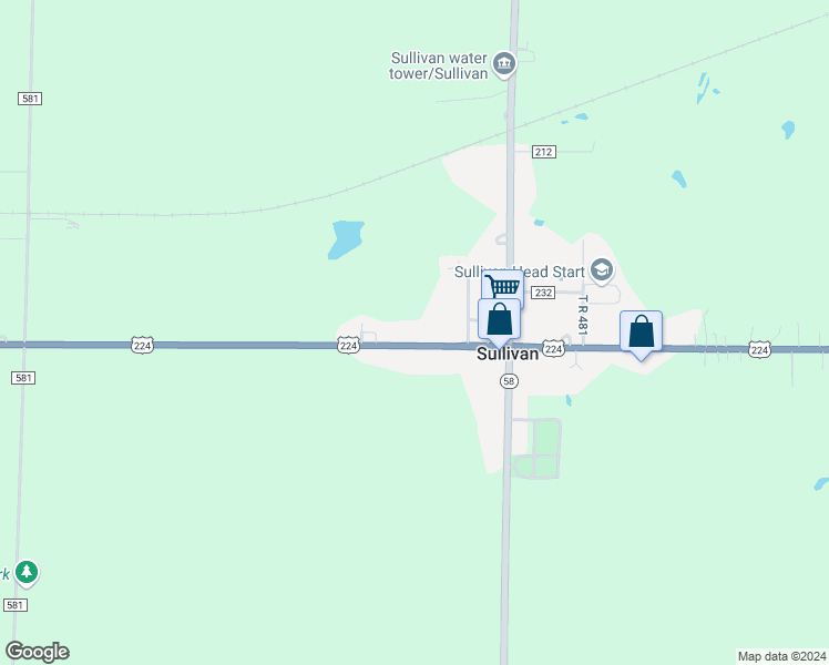 map of restaurants, bars, coffee shops, grocery stores, and more near in Sullivan