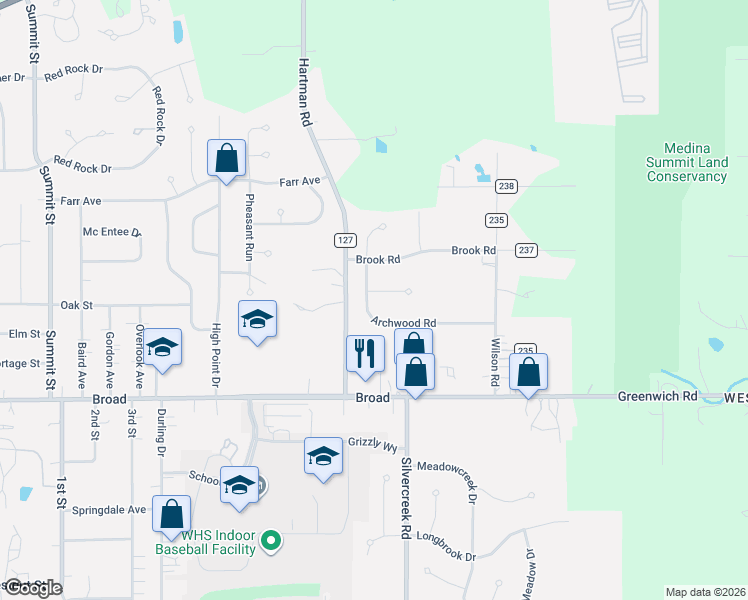 map of restaurants, bars, coffee shops, grocery stores, and more near 788 Kristy Court in Wadsworth
