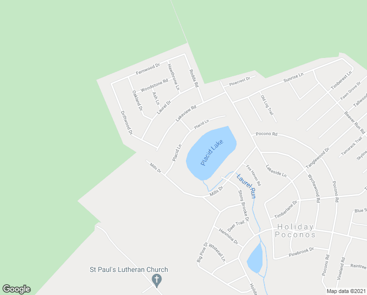 map of restaurants, bars, coffee shops, grocery stores, and more near 32 Placid Lane in Albrightsville