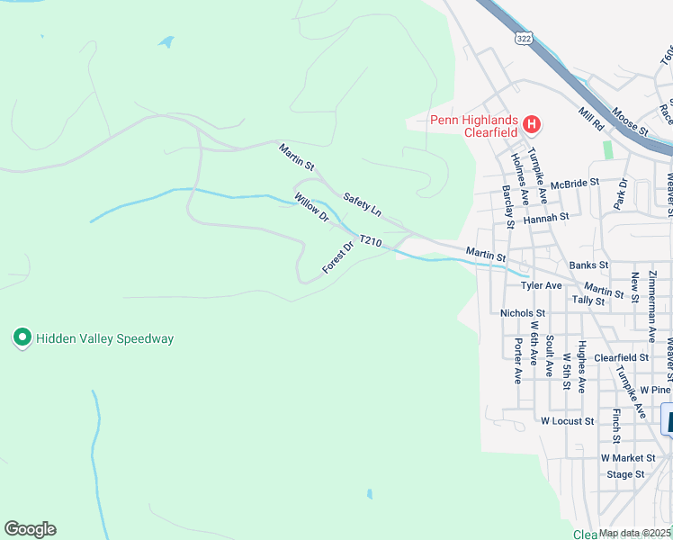 map of restaurants, bars, coffee shops, grocery stores, and more near 425 Forest Drive in Clearfield