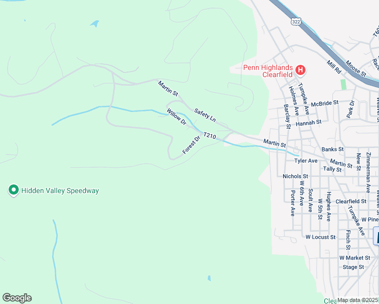 map of restaurants, bars, coffee shops, grocery stores, and more near 425 Forest Drive in Clearfield
