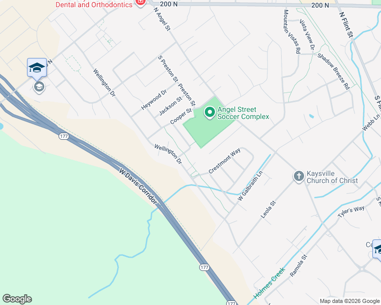 map of restaurants, bars, coffee shops, grocery stores, and more near 1771 Beaumont Drive in Kaysville