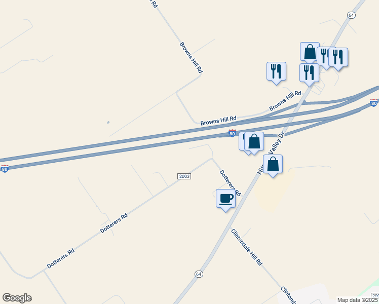 map of restaurants, bars, coffee shops, grocery stores, and more near 45 Trimble Lane in Mill Hall