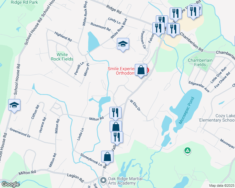 map of restaurants, bars, coffee shops, grocery stores, and more near 12 Pond Hollow Drive in Jefferson