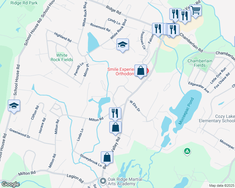 map of restaurants, bars, coffee shops, grocery stores, and more near 12 Pond Hollow Drive in Jefferson