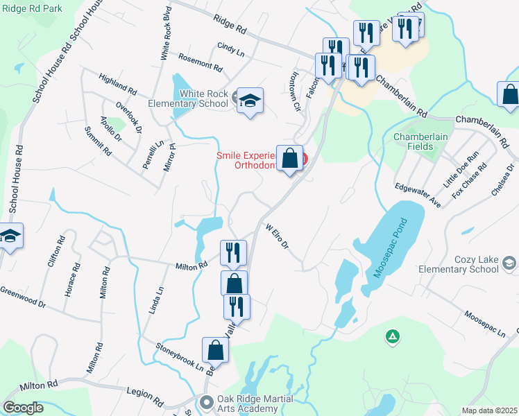 map of restaurants, bars, coffee shops, grocery stores, and more near 5653 Berkshire Valley Road in Jefferson
