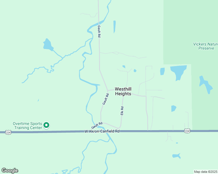 map of restaurants, bars, coffee shops, grocery stores, and more near 9 West Hill Drive in Canfield