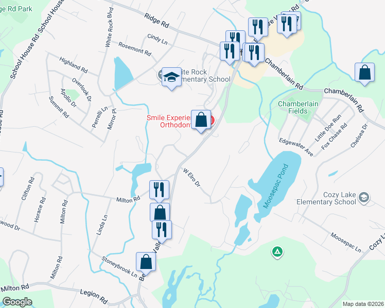 map of restaurants, bars, coffee shops, grocery stores, and more near 5659 Berk Valley Road in Jefferson