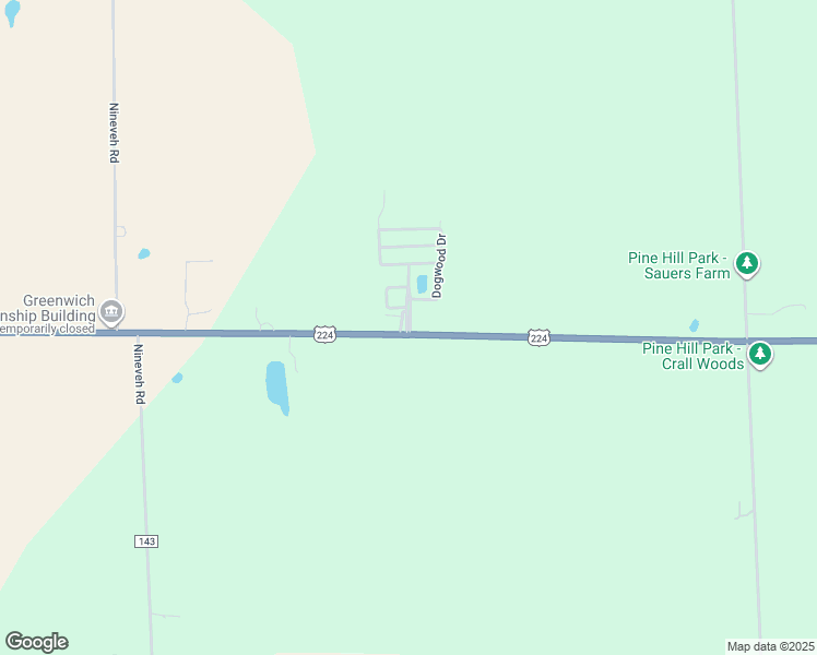 map of restaurants, bars, coffee shops, grocery stores, and more near 3764 U.S. 224 in Greenwich