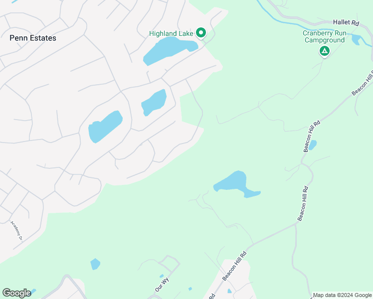 map of restaurants, bars, coffee shops, grocery stores, and more near 360 Deborah Drive in East Stroudsburg