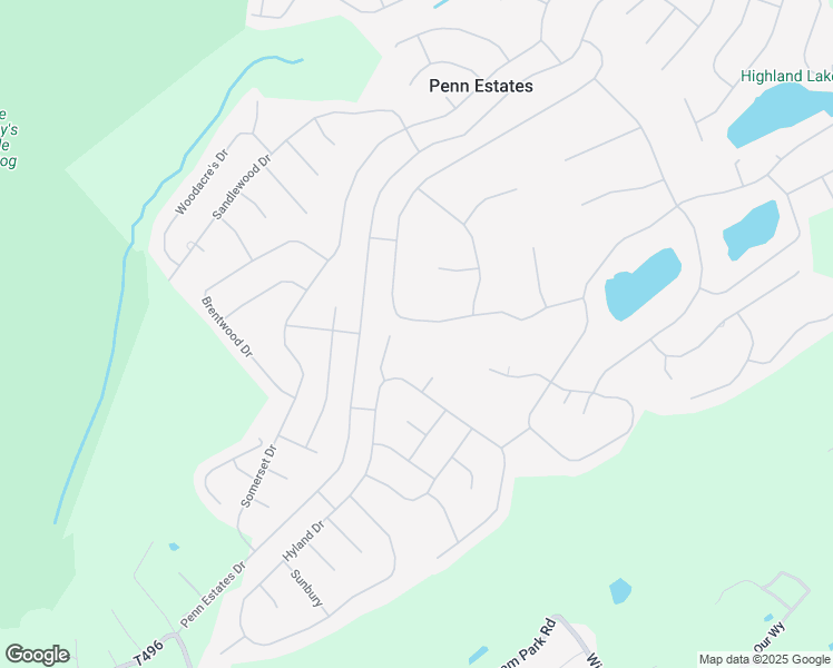 map of restaurants, bars, coffee shops, grocery stores, and more near 1276 Kensington Drive in East Stroudsburg