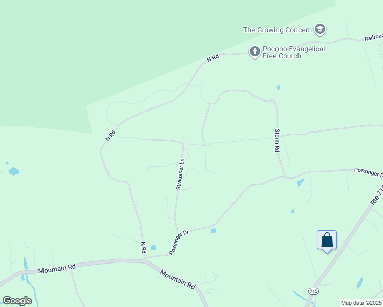 map of restaurants, bars, coffee shops, grocery stores, and more near 172 Strausser Lane in Stroudsburg