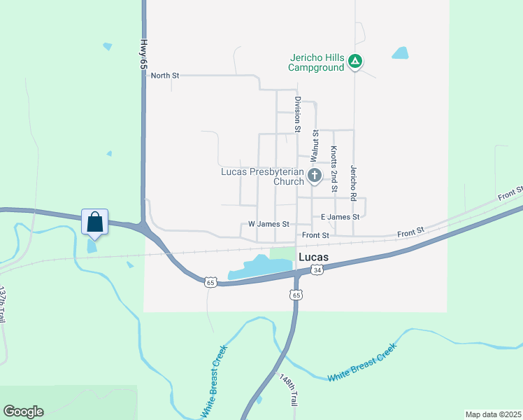 map of restaurants, bars, coffee shops, grocery stores, and more near 209 Locust Street in Lucas