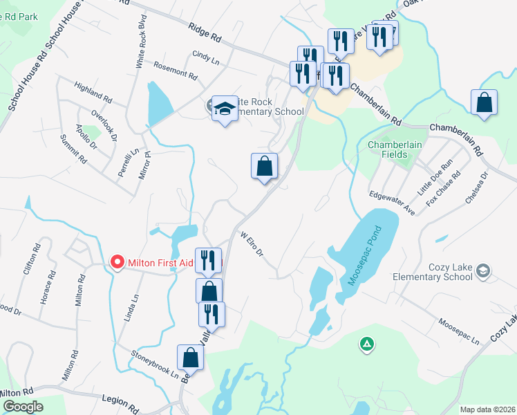 map of restaurants, bars, coffee shops, grocery stores, and more near 5659 Berk Valley Road in Jefferson