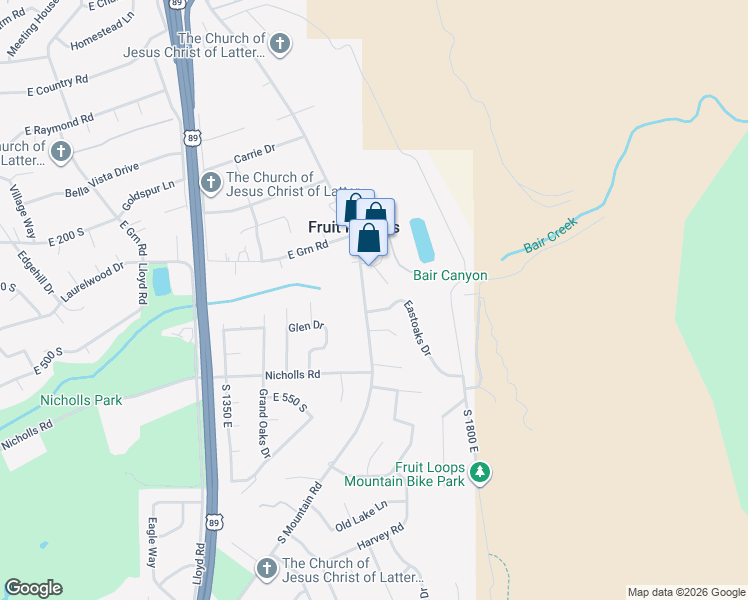 map of restaurants, bars, coffee shops, grocery stores, and more near 351 South Mountain Road in Fruit Heights
