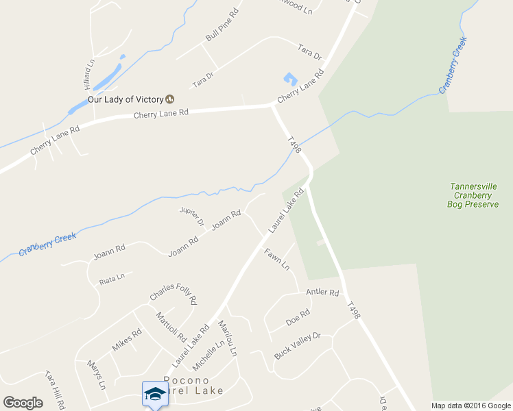 map of restaurants, bars, coffee shops, grocery stores, and more near 5C Joann Road in Monroe County
