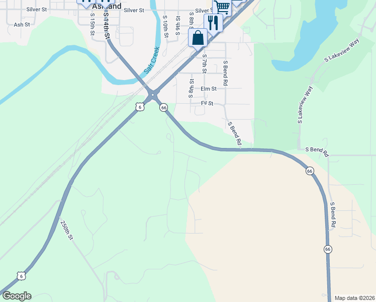 map of restaurants, bars, coffee shops, grocery stores, and more near 1110 South 7th Street in Ashland